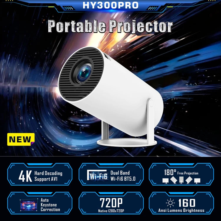 HY300 Pro Smart Portable Proyector Full HD 1080P Android 11 Dual WIFI LCD Led 4K Video 720P Home Theater Projector 4K Projectors